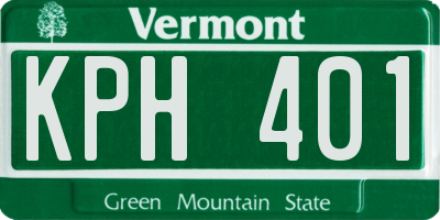 VT license plate KPH401