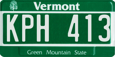 VT license plate KPH413