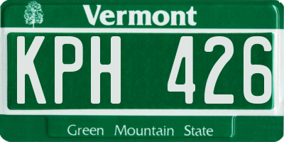 VT license plate KPH426