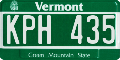 VT license plate KPH435