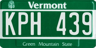 VT license plate KPH439