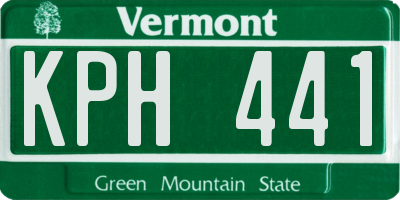 VT license plate KPH441