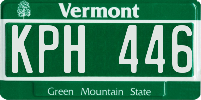 VT license plate KPH446