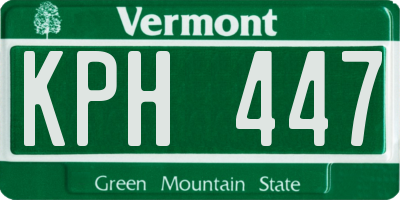 VT license plate KPH447
