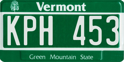 VT license plate KPH453