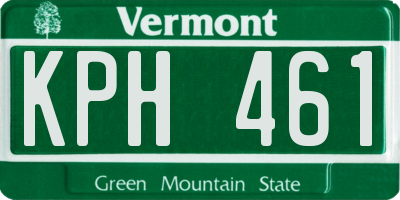 VT license plate KPH461