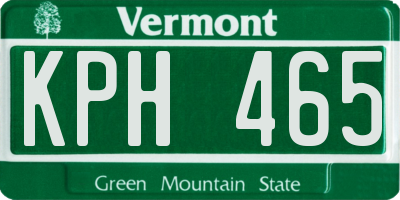 VT license plate KPH465