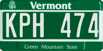 VT license plate KPH474