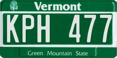 VT license plate KPH477