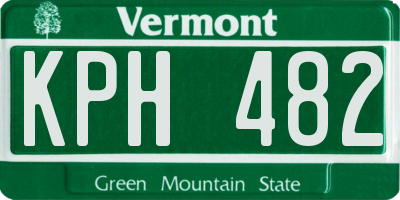 VT license plate KPH482