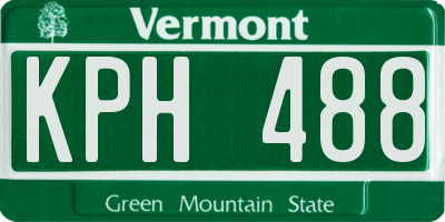 VT license plate KPH488