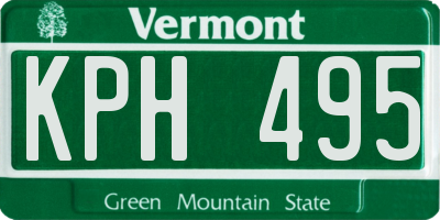 VT license plate KPH495