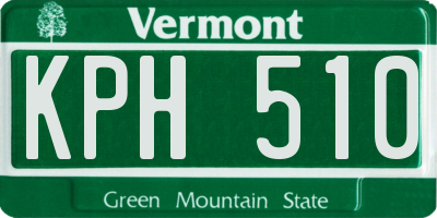VT license plate KPH510