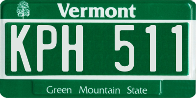 VT license plate KPH511