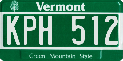 VT license plate KPH512