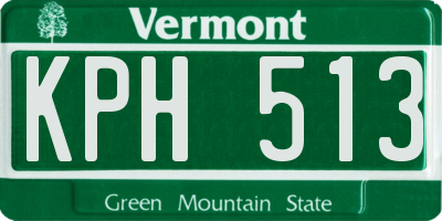 VT license plate KPH513