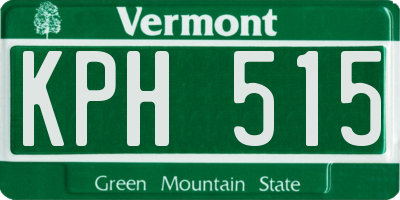 VT license plate KPH515