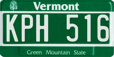 VT license plate KPH516