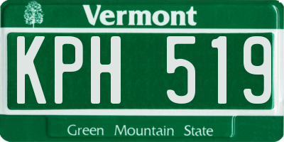 VT license plate KPH519