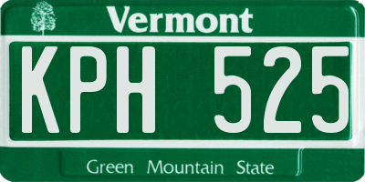 VT license plate KPH525