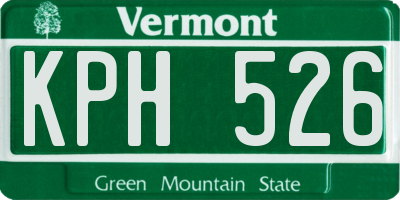 VT license plate KPH526