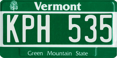 VT license plate KPH535