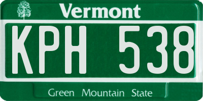 VT license plate KPH538