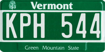 VT license plate KPH544