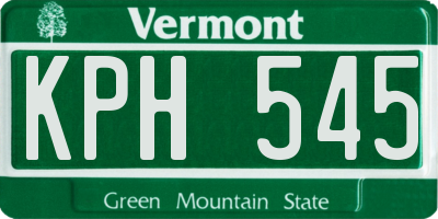 VT license plate KPH545