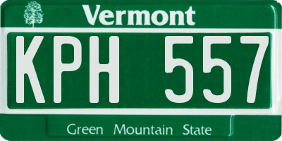 VT license plate KPH557