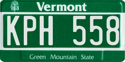 VT license plate KPH558