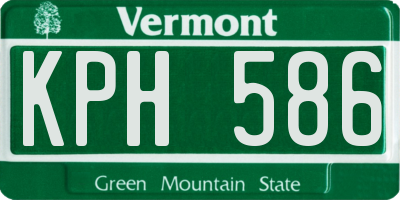 VT license plate KPH586