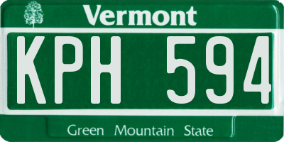 VT license plate KPH594