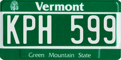 VT license plate KPH599