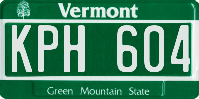 VT license plate KPH604