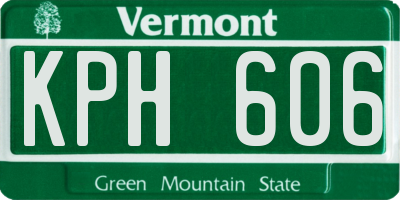 VT license plate KPH606