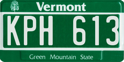 VT license plate KPH613