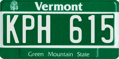 VT license plate KPH615