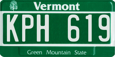 VT license plate KPH619