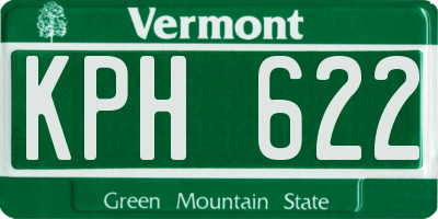 VT license plate KPH622