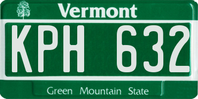 VT license plate KPH632