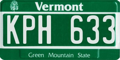 VT license plate KPH633