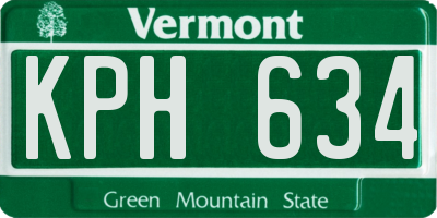 VT license plate KPH634