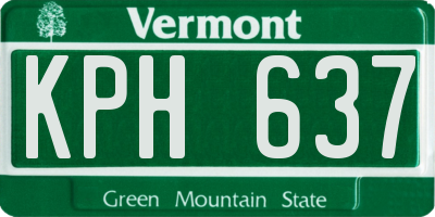 VT license plate KPH637