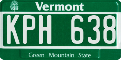 VT license plate KPH638