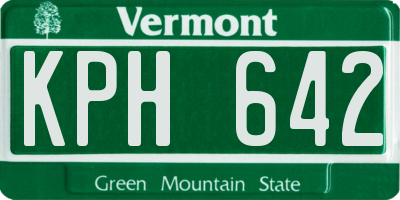 VT license plate KPH642