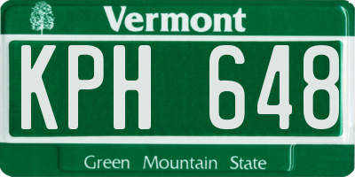 VT license plate KPH648