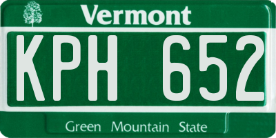 VT license plate KPH652