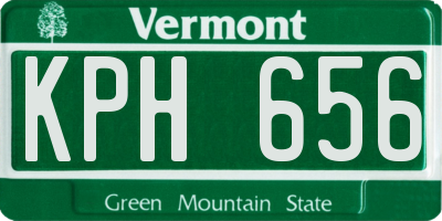 VT license plate KPH656