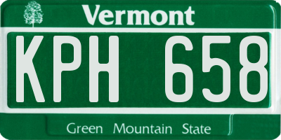 VT license plate KPH658